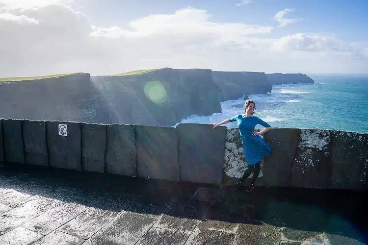 Feeling jaunty in the Ilana Leota style at the Cliffs of Moher, Ireland.
