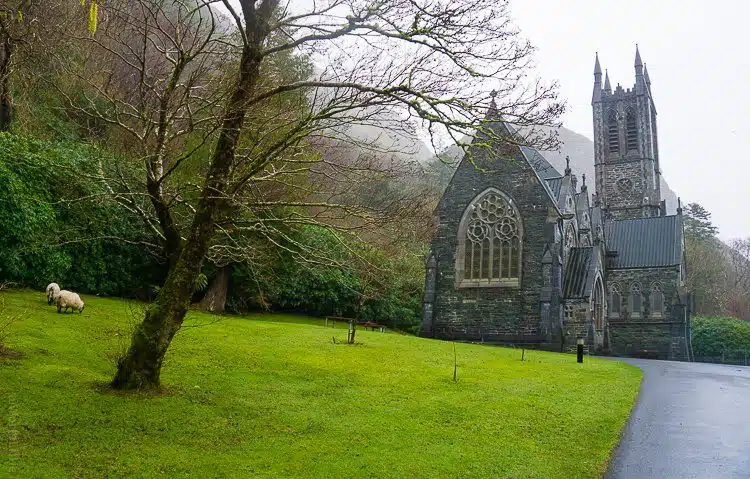 The gothic church at Kylemore Abbey