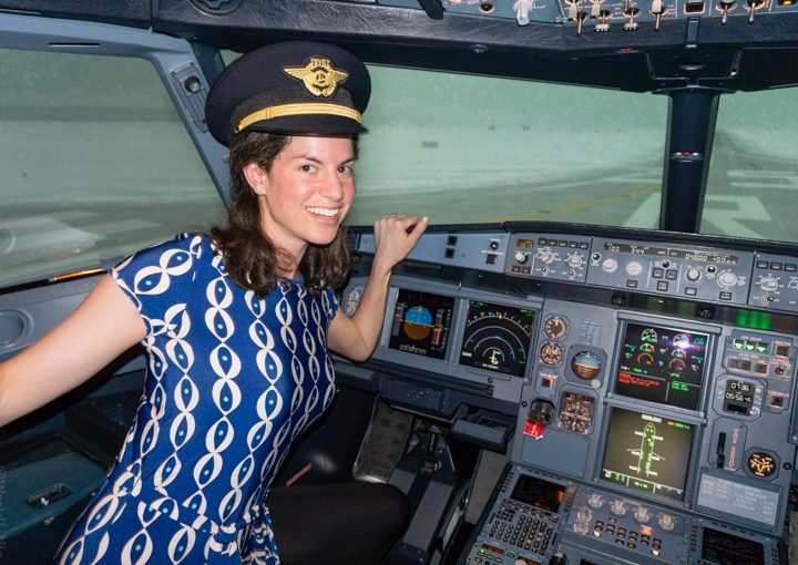 In the Turkish Airlines flight simulator where their pilots are trained!