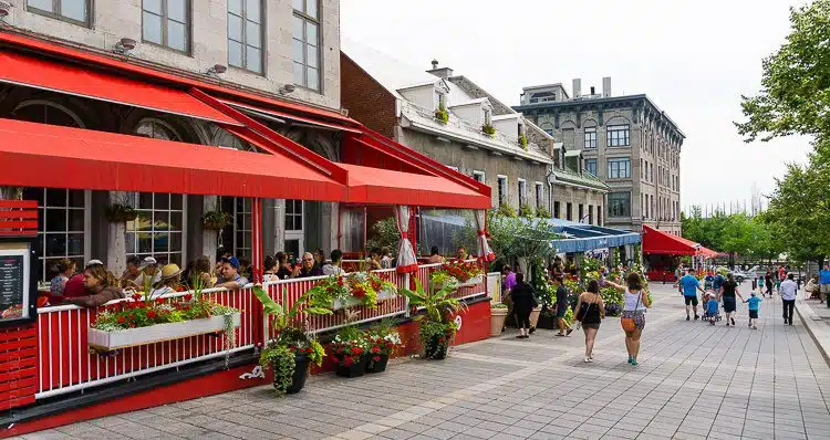 Place Jaques-Cartier in Old Montreal is a great place to eat and see street performers.