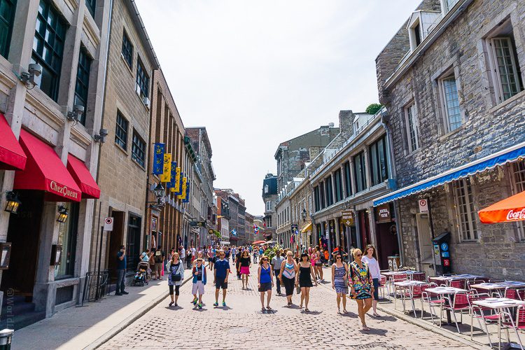 The cobblestoned streets of Old Montreal.
