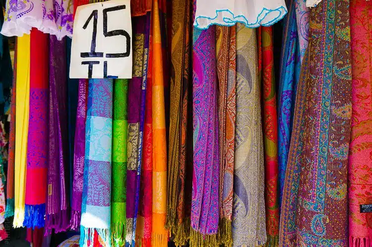Want a bright scarf? It only costs five dollars!