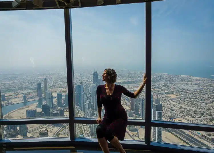 Me atop the tallest building in the world: The Burj Khalifa in Dubai!