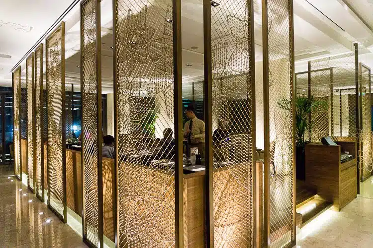 I love this golden cage in the center of the restaurant. 