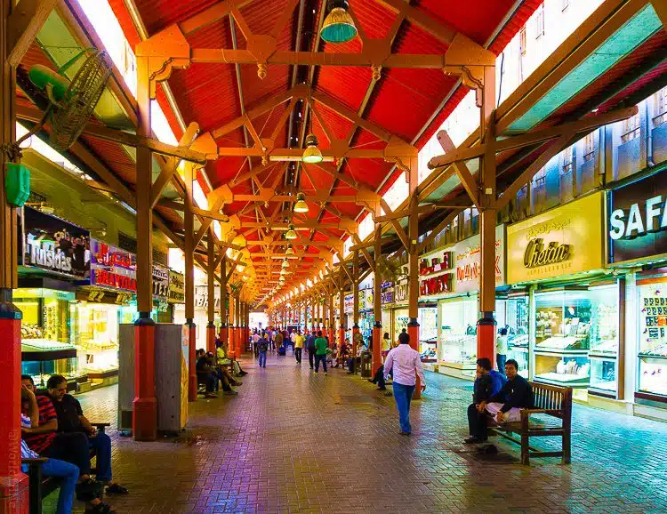 Covered stalls in the Gold Souk.