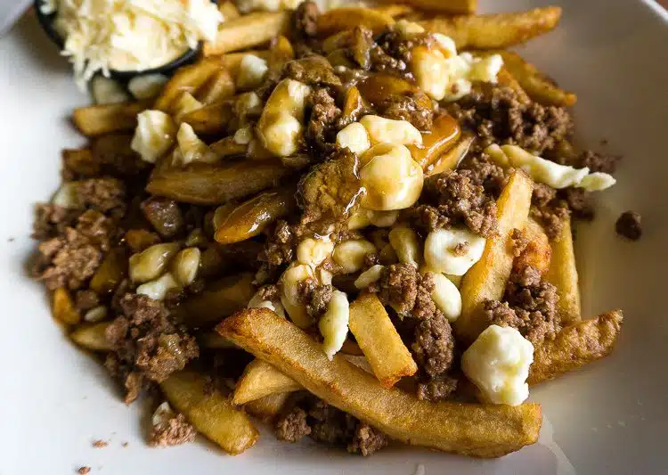 Quebec's famous poutine... with ground beef added in!