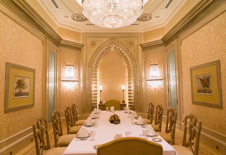 Emirates Palace Abu Dhabi Palace Suite dining room: Gold plated!