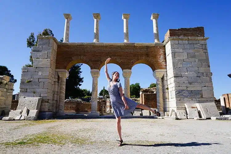 These shoes are great for dancing, too, as shown in these ancient ruins in Turkey.