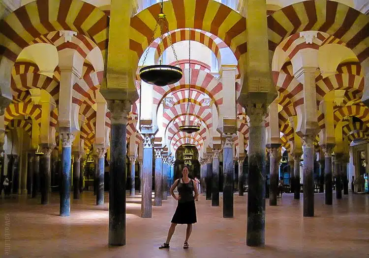 With my favorite shoes at La Mezquita of Cordoba, Spain.