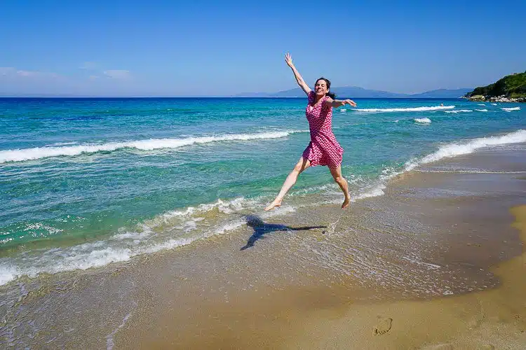 Me leaping in the ocean.