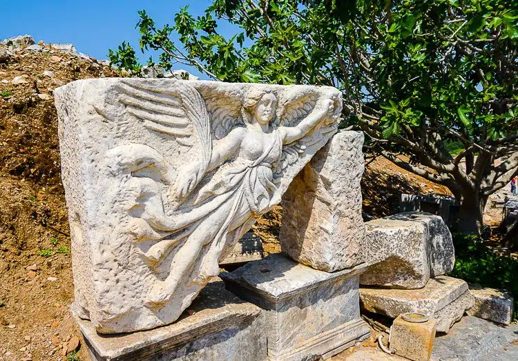 Ephesus statue: carving of goddess Nike, almost 2,000 years old
