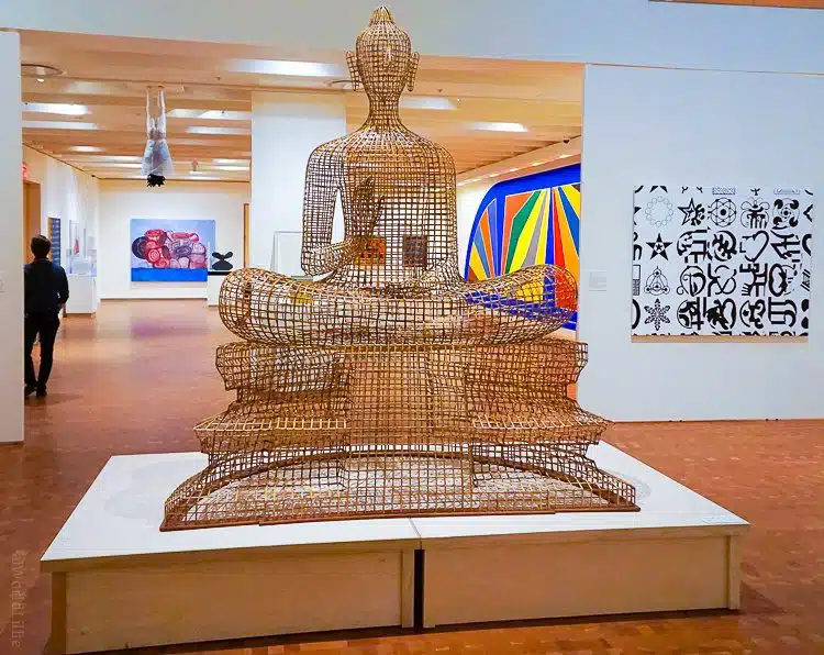An amazing see-through sculpture by Sopheap Pich: Seated Buddha. 