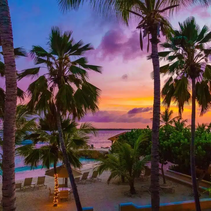 The Bonaire beach sunset view from my balcony.