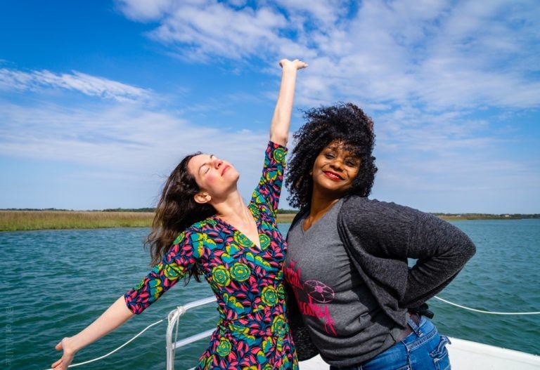 Posing with Roni on the dolphin-sighting boat!