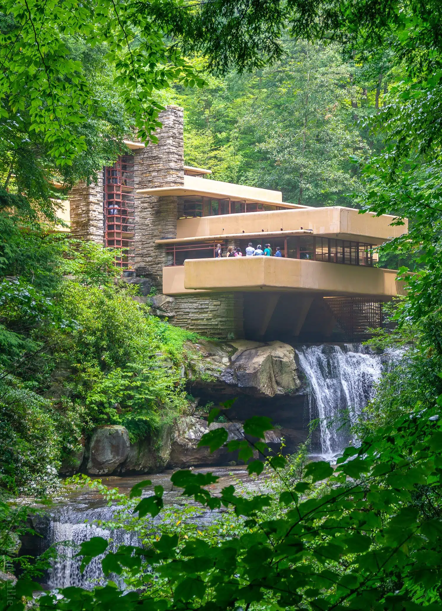 Frank Lloyd Wright's Fallingwater, famous house for architecture, is a great attraction near Pittsburgh, PA in the Laurel Highlands, even in "falling water"!