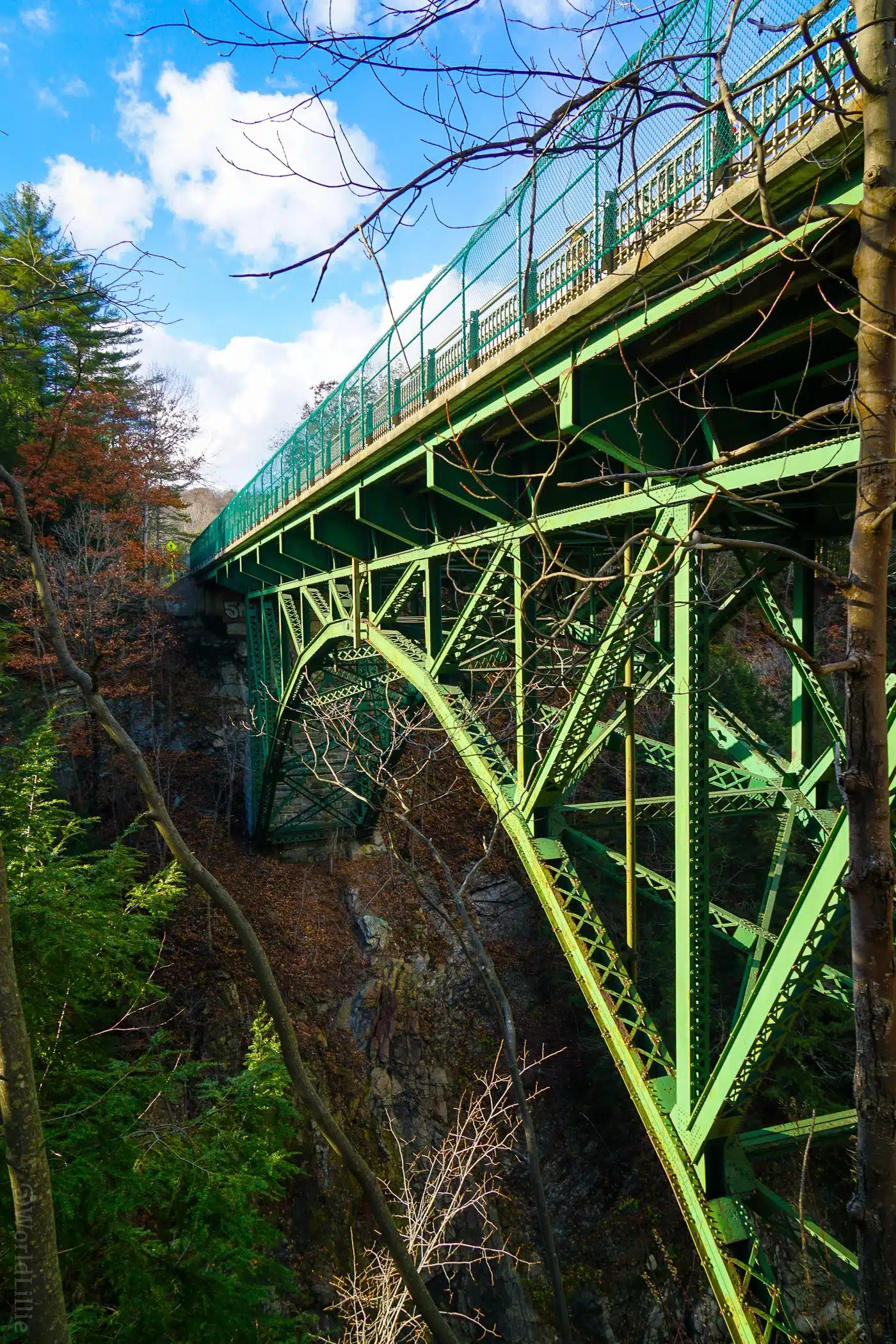 Quechee Gorge Bridge is historic! For a romantic New England getaway, or family travel fun, Woodstock, VT is a charming small town: Covered bridges, Billings Farm, Vermont skiing, and falconry!