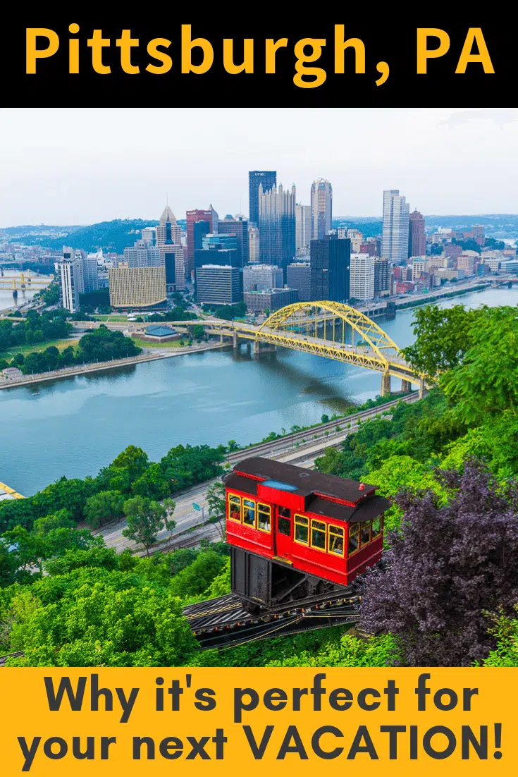 Pittsburgh, PA is my favorite pick for fun places to go this year! I LOVED the Pittsburgh rivers, hills, art, and food, plus Laurel Highlands and Fallingwater. #travel #familytravel #Pittsburgh #vacation #vacationideas #pennsylvania