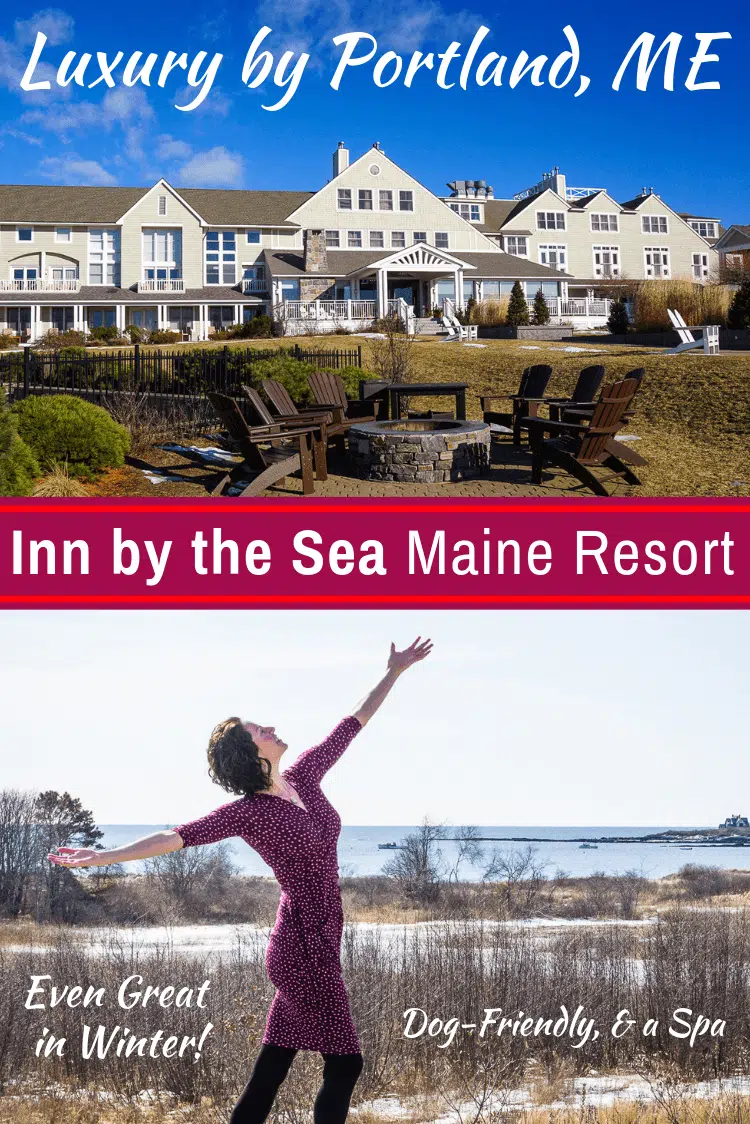 Inn by the Sea Maine resort is a romantic, dog-friendly luxury hotel near Portland, ME with a spa, fireplaces, great food, and an ocean view on Cape Elizabeth. #maine #portland #romanticgetaway #resorts #hotels