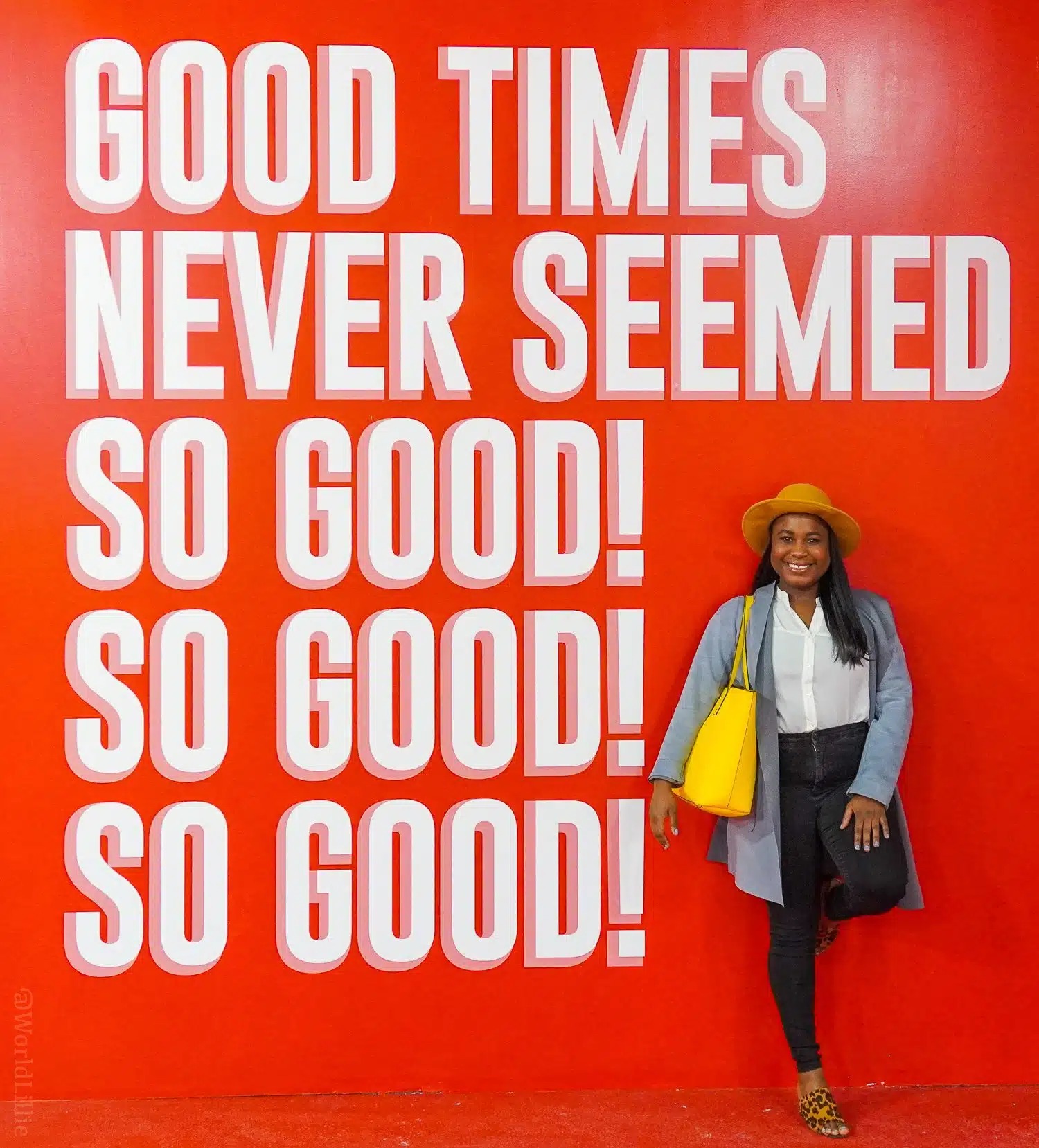 Good times never seemed so good wall sign at Happy Place Boston