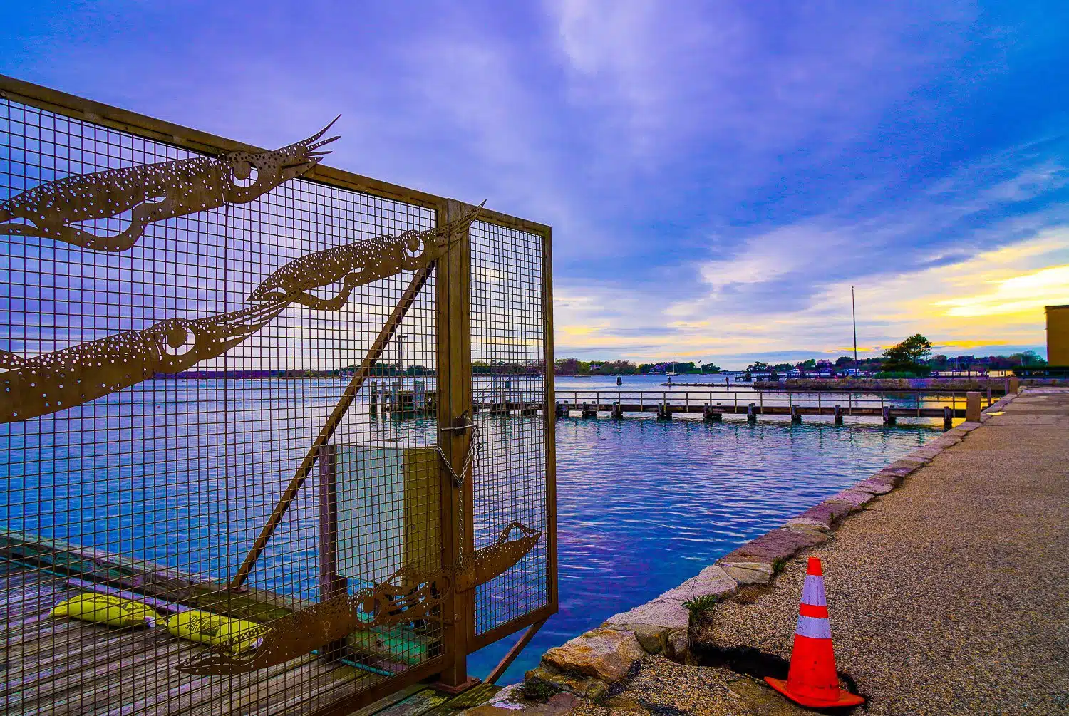 The Woods Hole waterfront walkway.