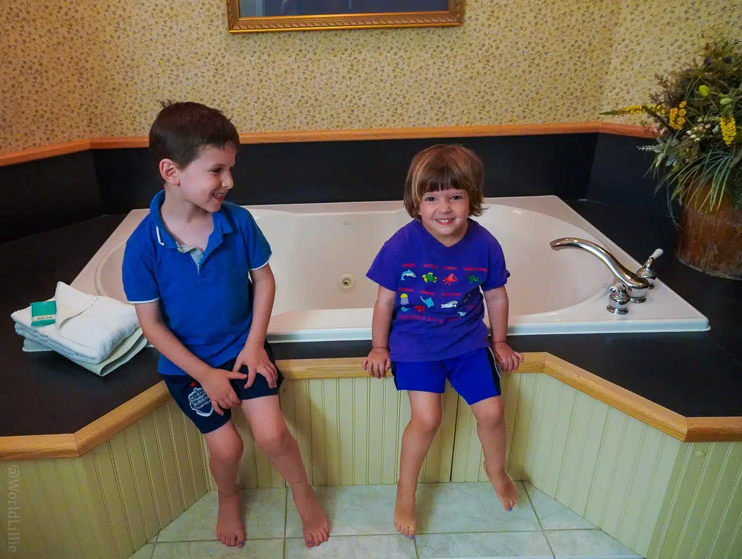 The kids enjoyed the jacuzzi tub.