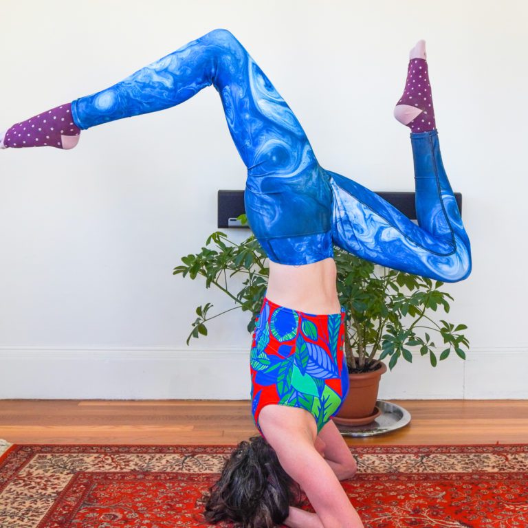 Headstand running upside down