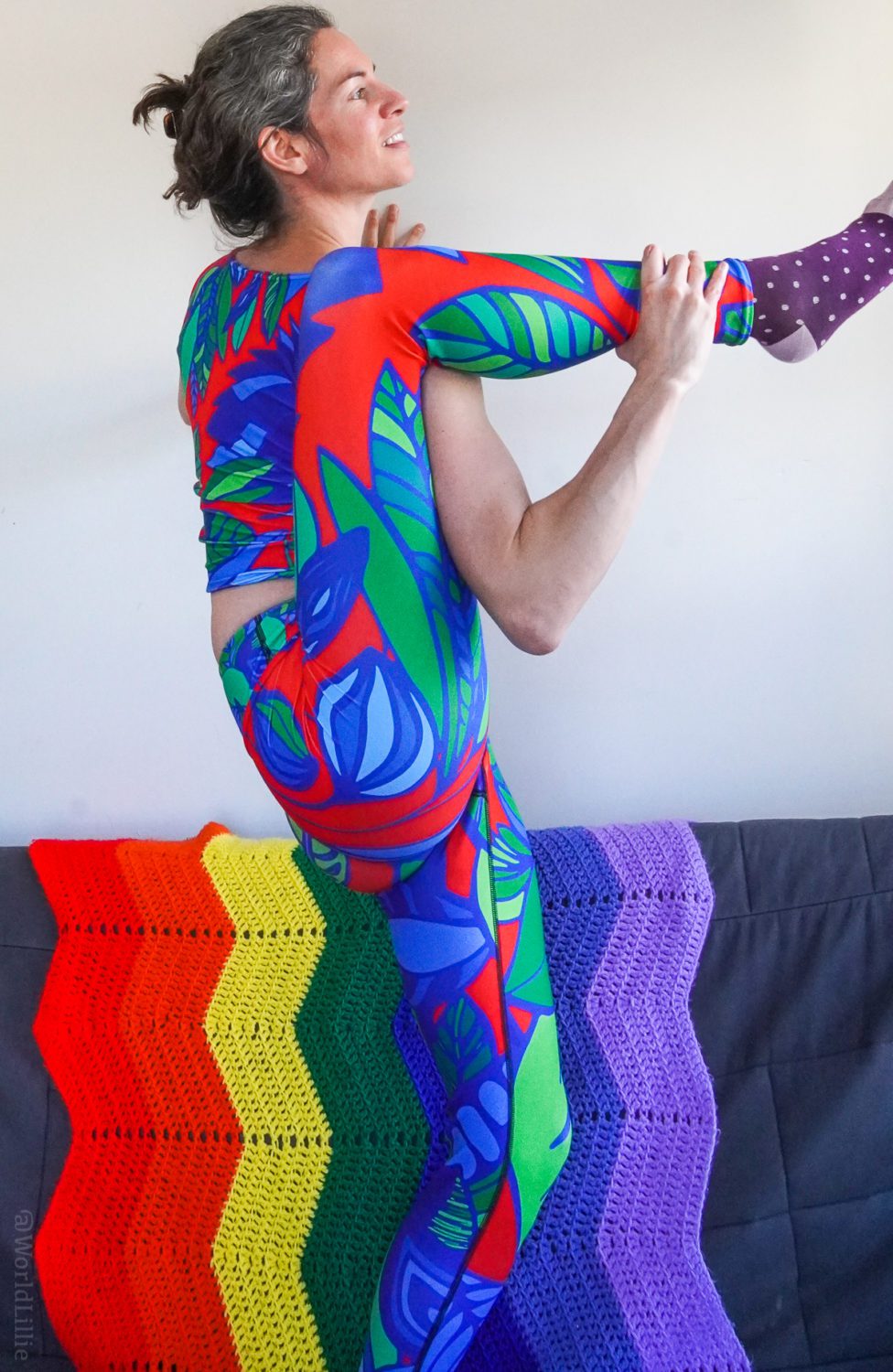Flexibility with colorful leggings