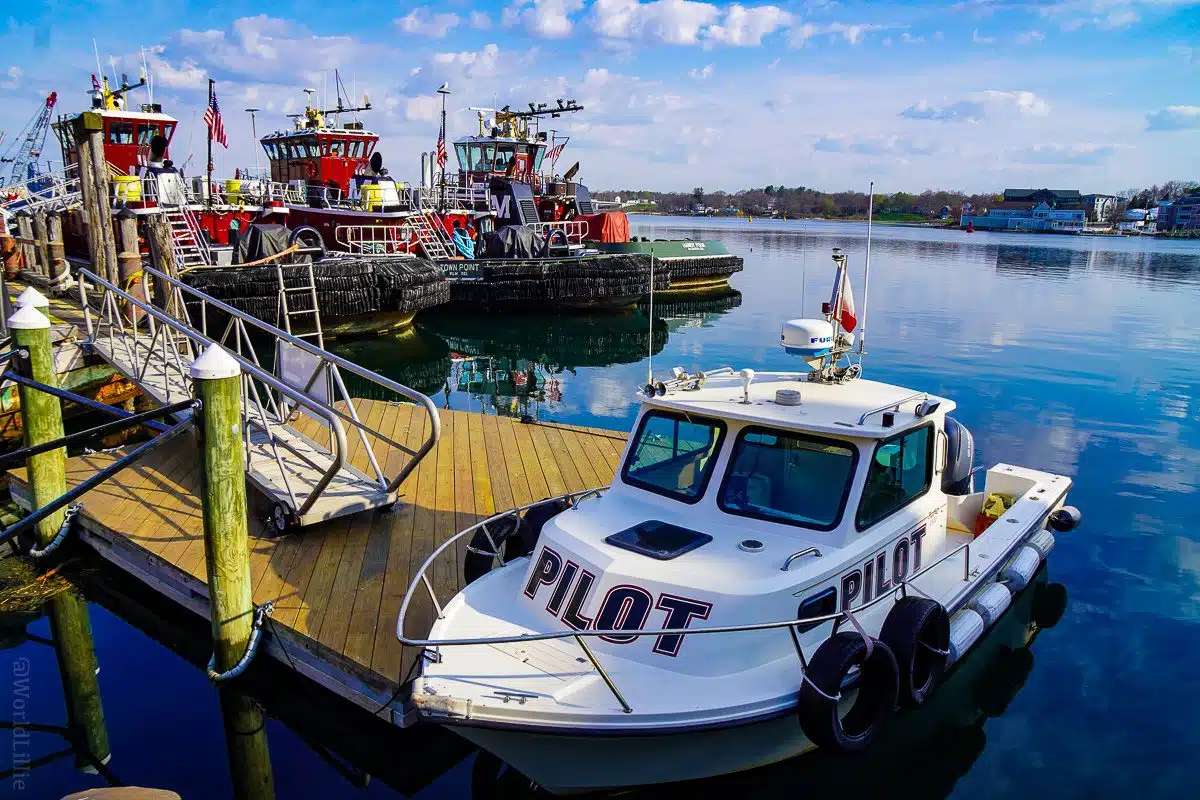 The harbor of Portsmouth, NH