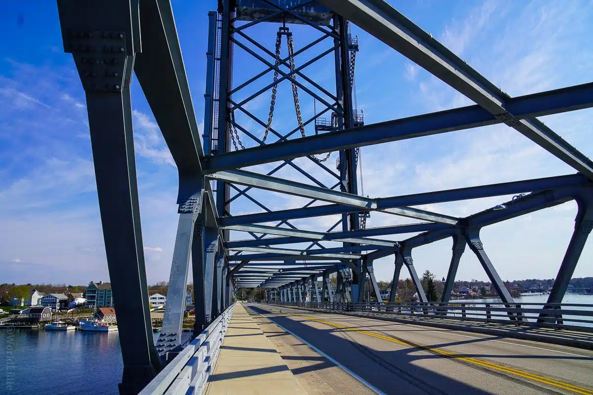 Take Memorial Bridge Portsmouth, NH to Kittery, ME.
