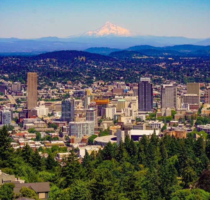 Portland, Oregon, seen from above.