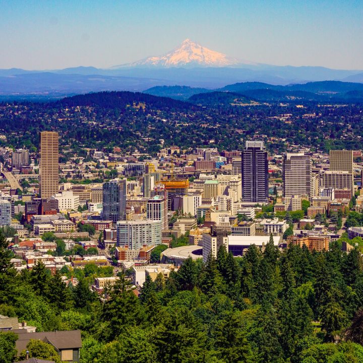 Portland, Oregon, seen from above.
