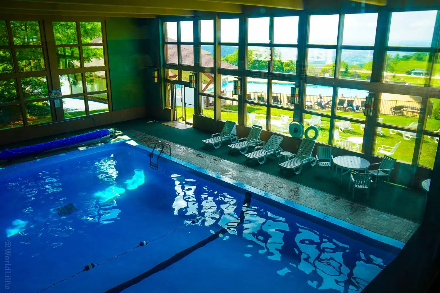 The indoor pool at Summit Inn.