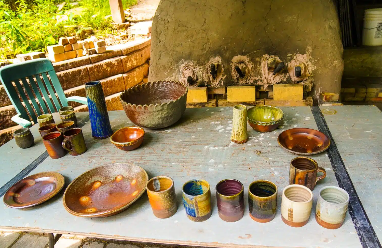 Wood-fired pottery.
