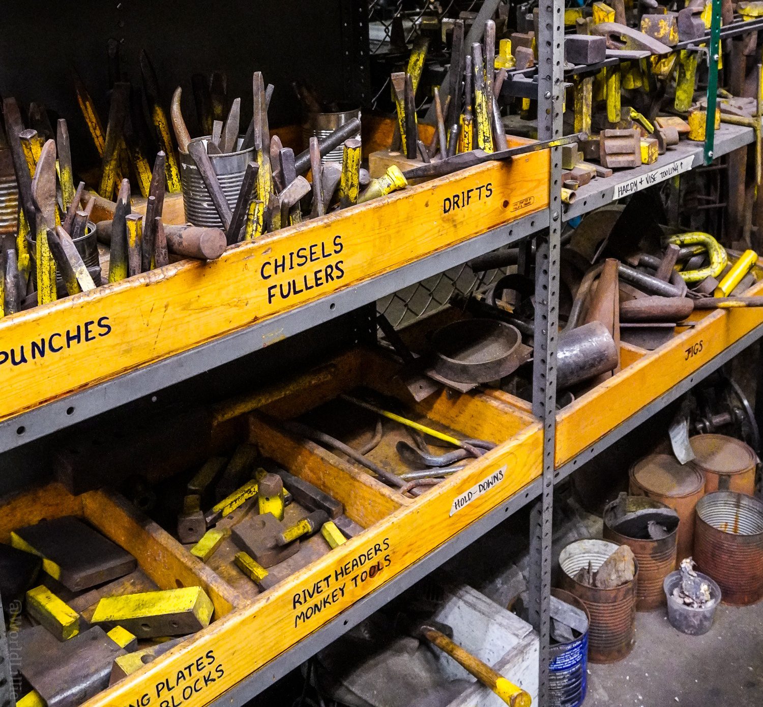 Chisels, fullers, and other tools.