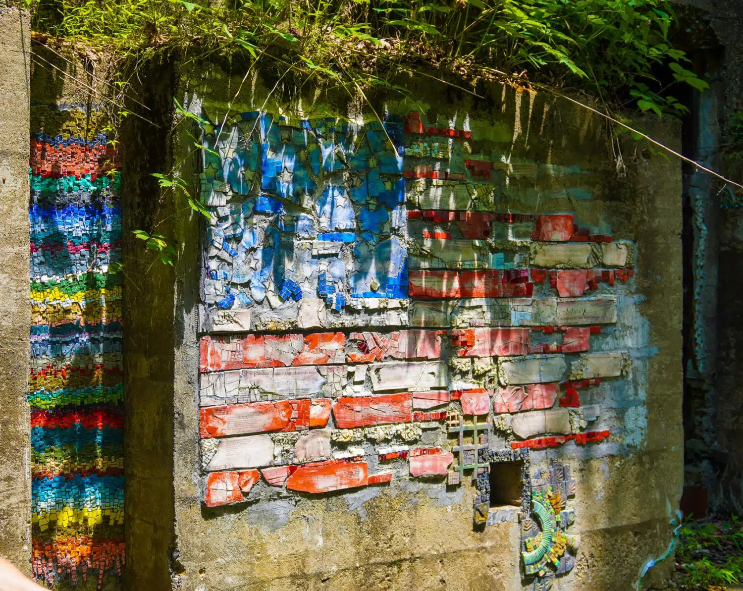 An American flag mosaic.
