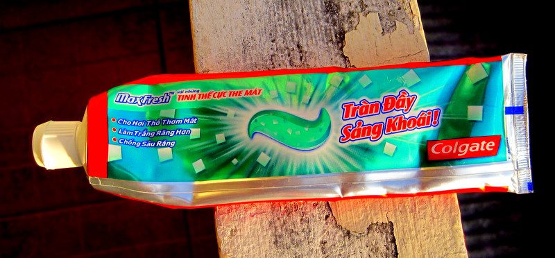 The toothpaste I got in Vietnam that ants started eating.