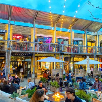 The fairy lights make Bow Market sparkle.