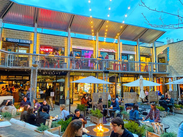 The fairy lights make Bow Market sparkle.