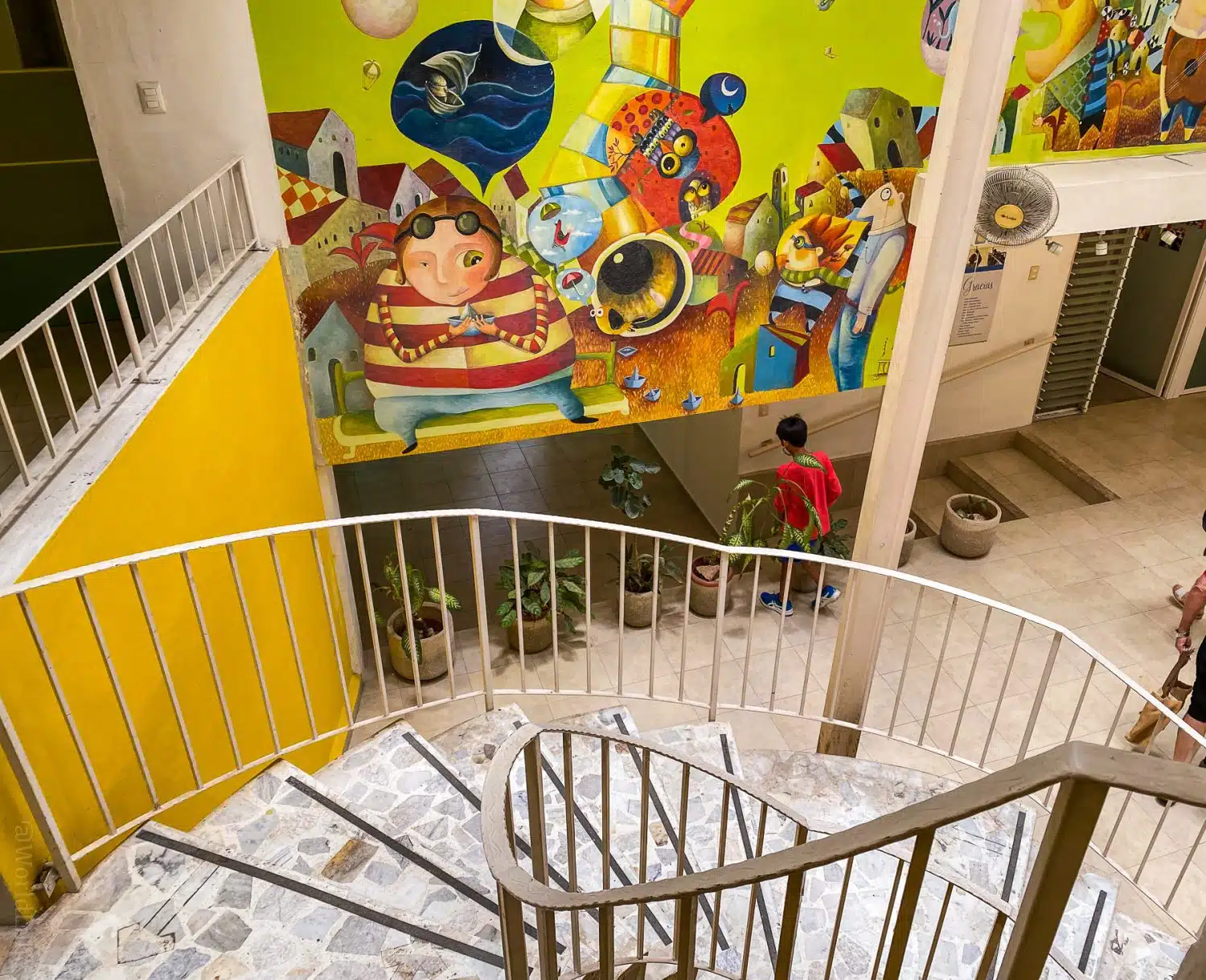 The staircase inside Habla Spanish language school.