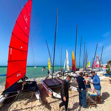 Sailboats began arriving from around the world.
