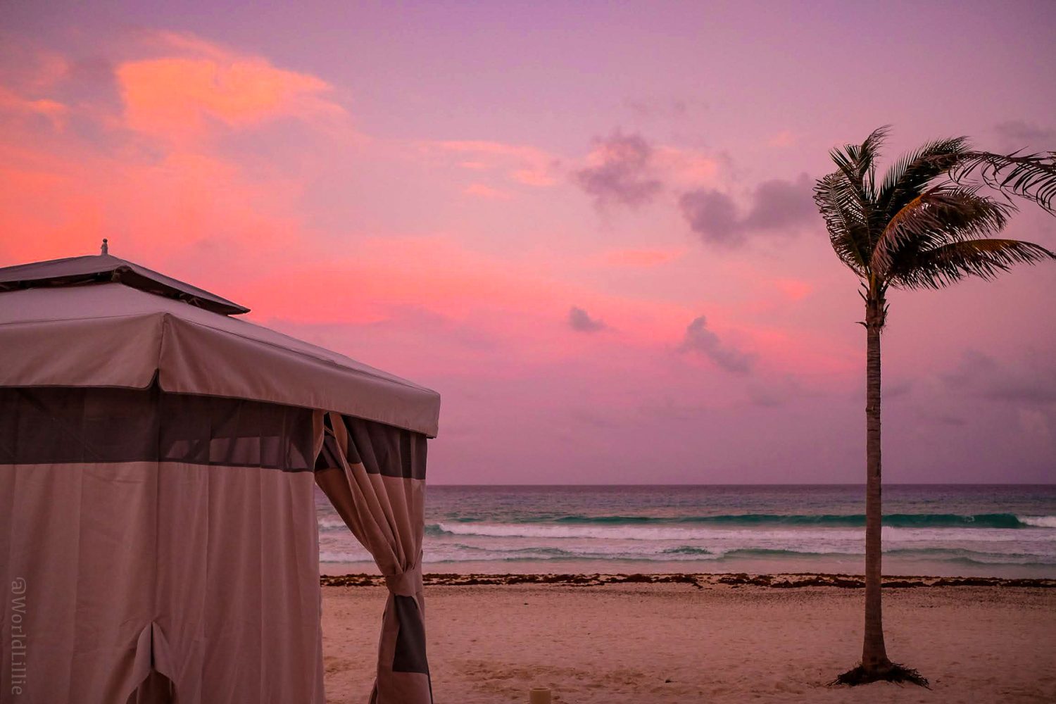 You can book one of these tents for oceanside dining.
