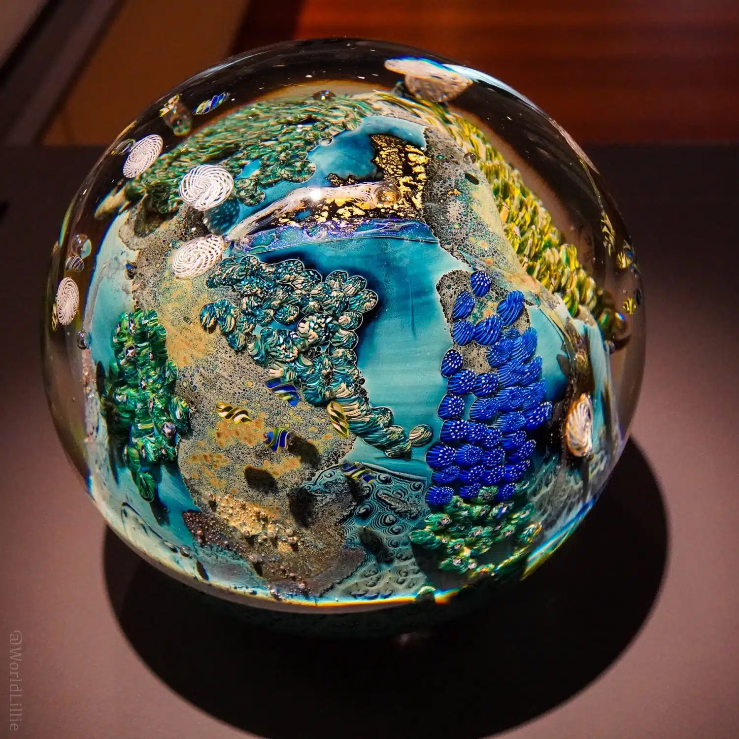 "Mega Megaplanet," 1999: a giant glass paperweight by Josh Simpson.