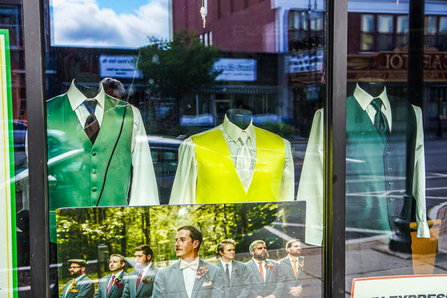 I loved these lime green suit vests in Pittsfield.