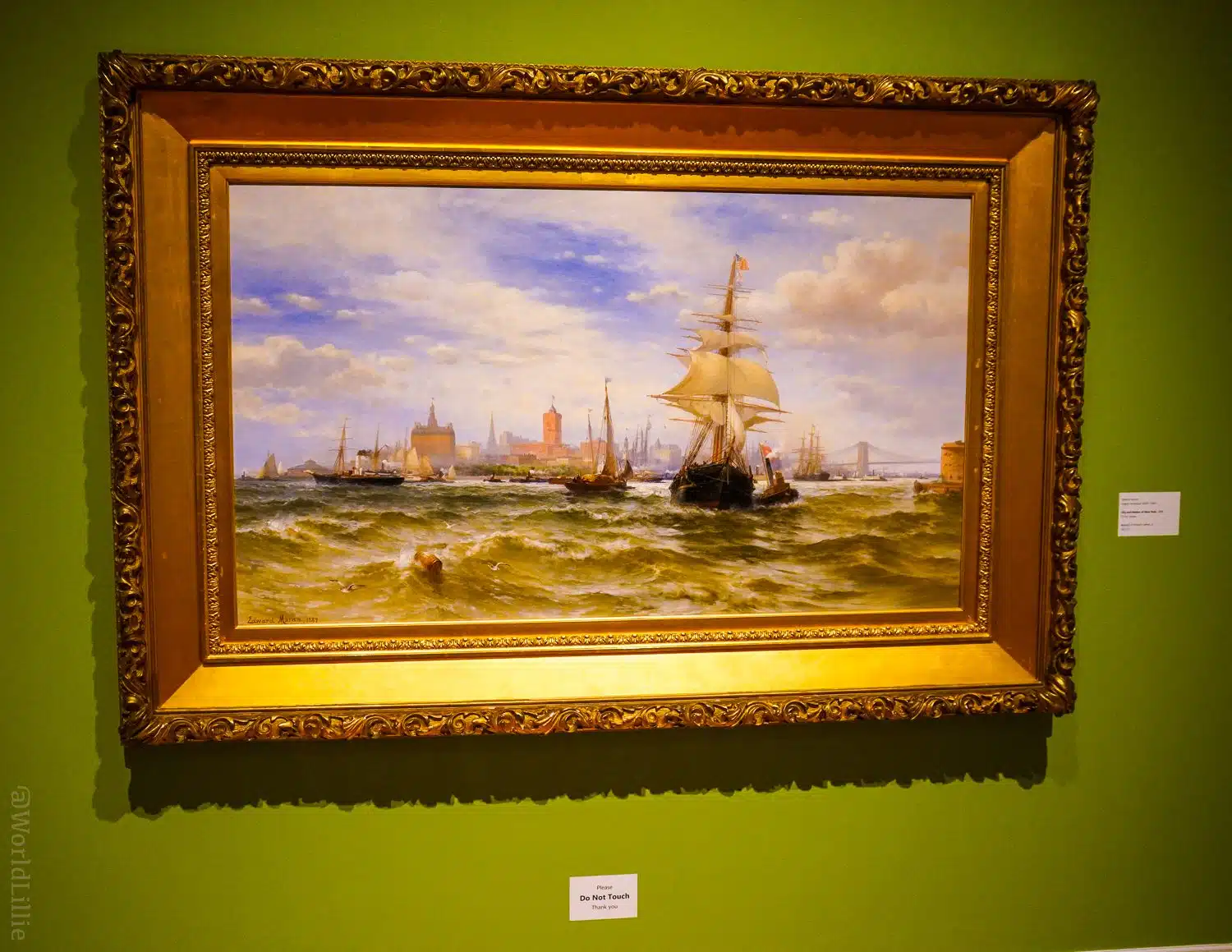 Dramatic painting of ships.