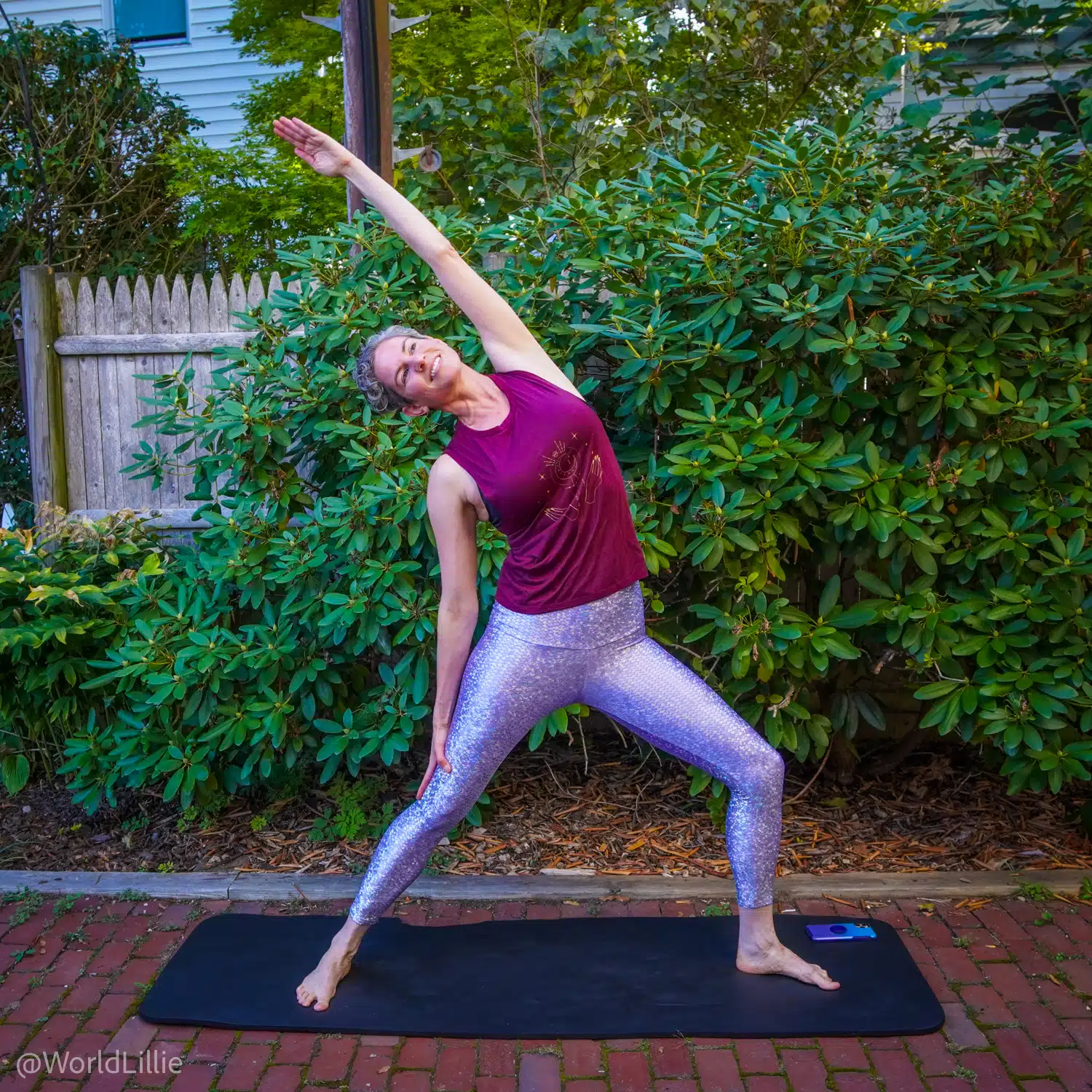 Enjoying one of the yoga-based LAVA moves. 