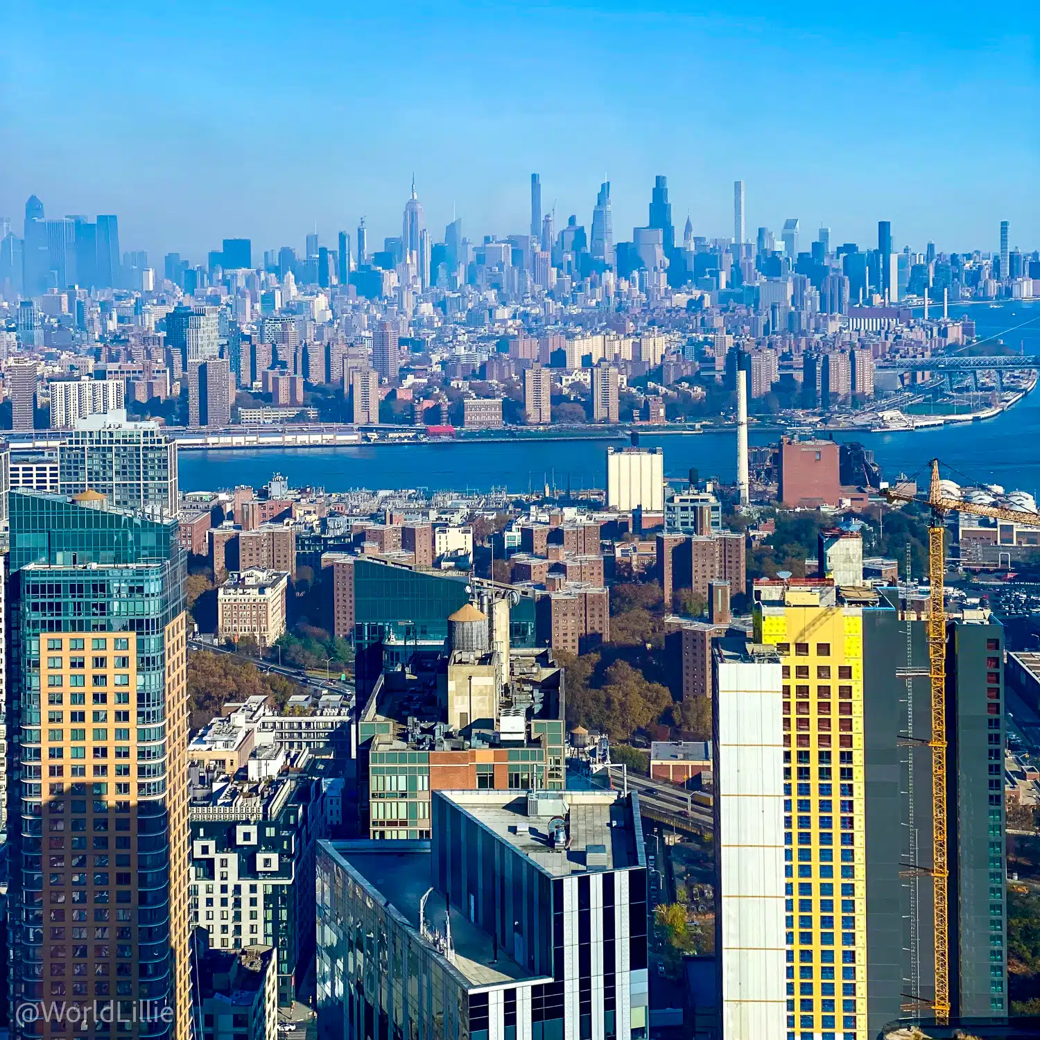Gazing at Manhattan from Brooklyn.