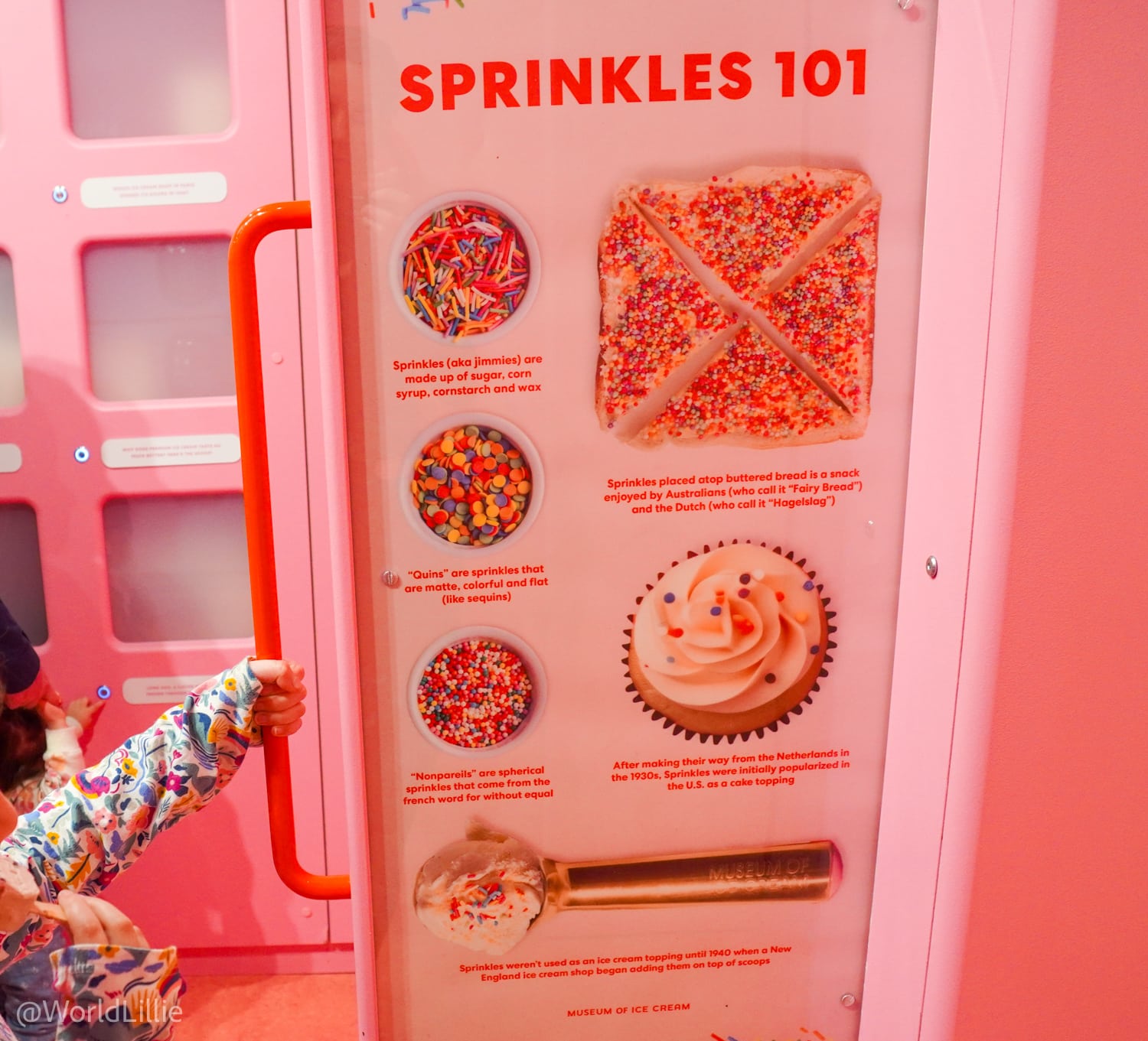 One of many educational pull-out panels in the first room of the Museum of Ice Cream, Boston.