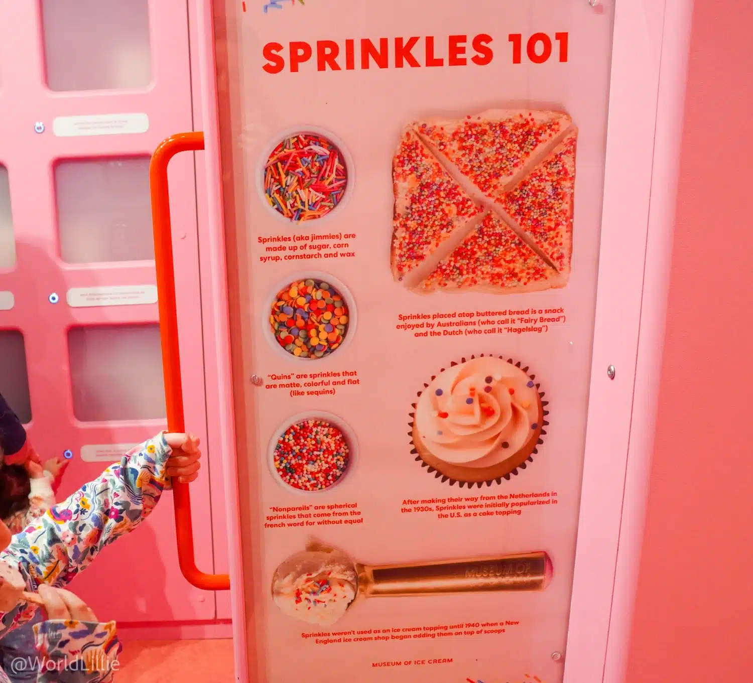 One of many educational pull-out panels in the first room of the Museum of Ice Cream, Boston.