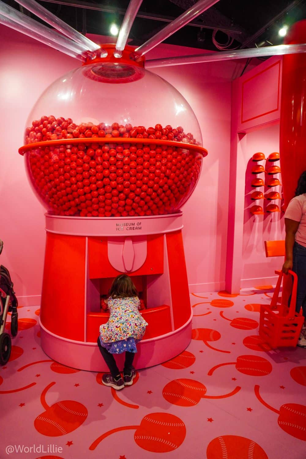 Balls for the games at "Funway Park" game room in the Museum of Ice Cream.