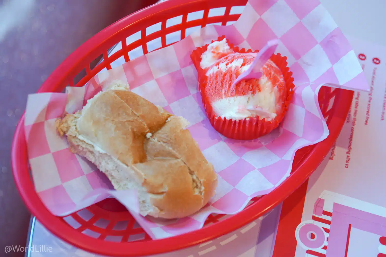 The "Lobster Ice Cream" at the Museum of Ice Cream, Boston.